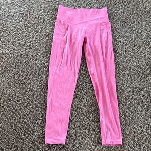 Worn Once Buttery Pink High-Waisted Leggings with Pockets